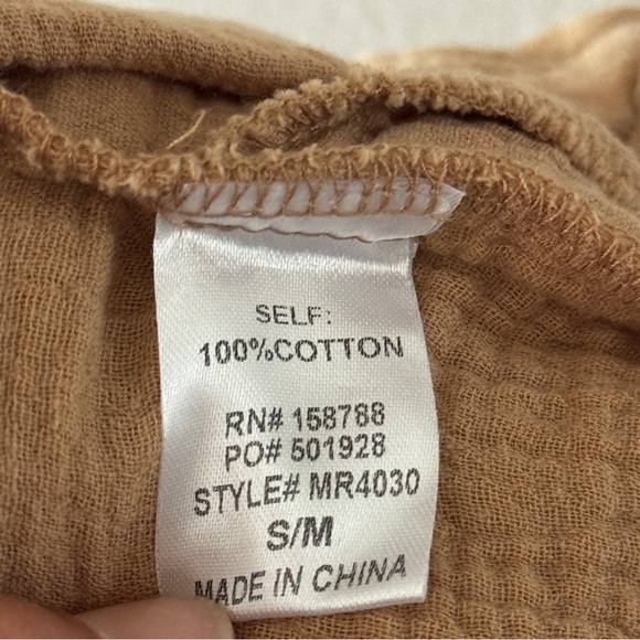 Mable cotton gauzy tan romper size small - Picture 7 of 7